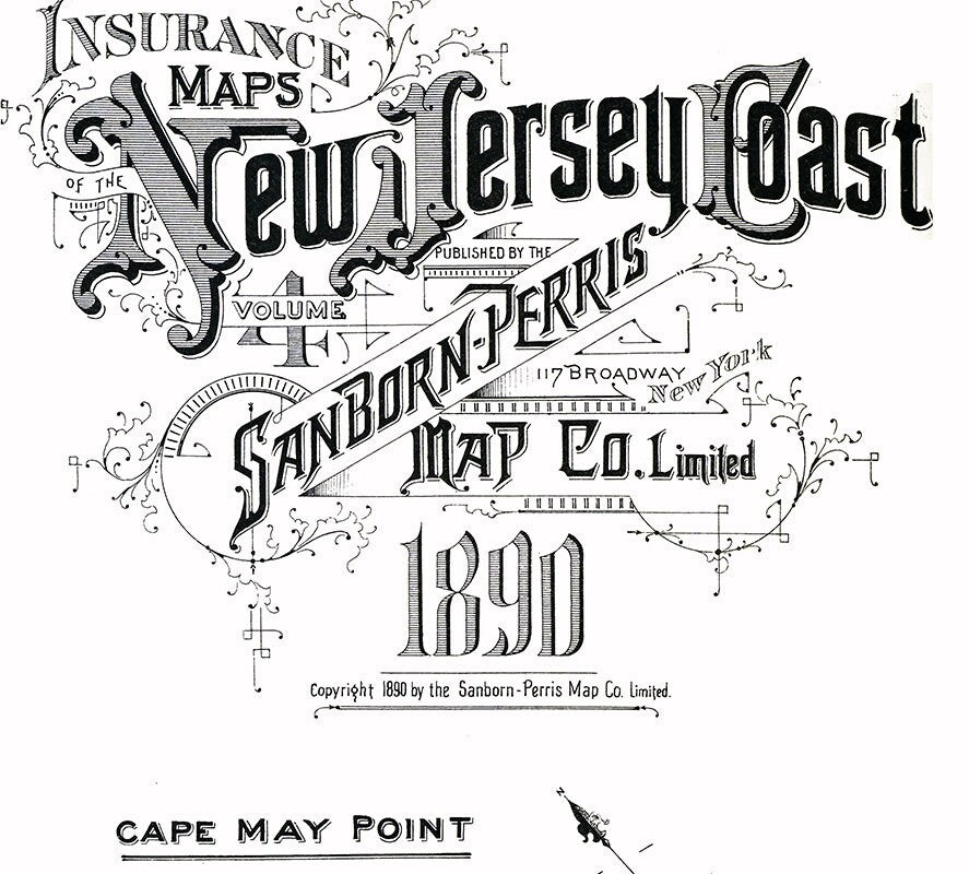 1890 Town Map of Cape May Point New Jersey