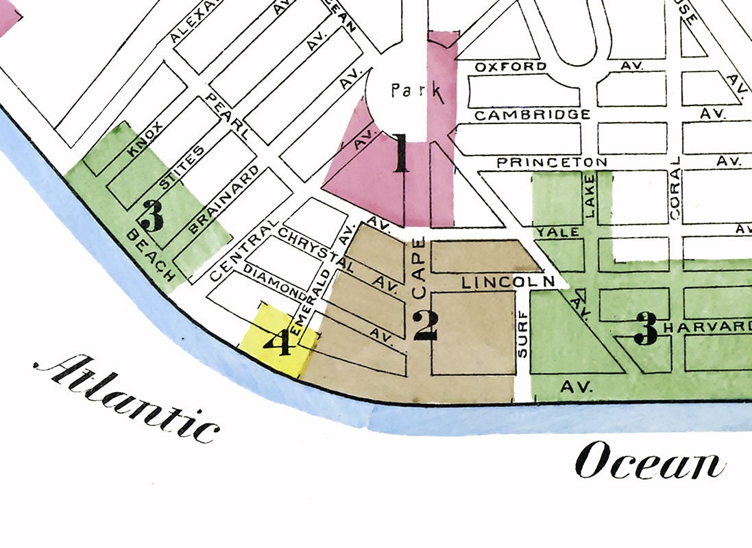 1890 Town Map of Cape May Point New Jersey