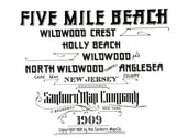 1909 Town Map of Five Mile Beach New Jersey