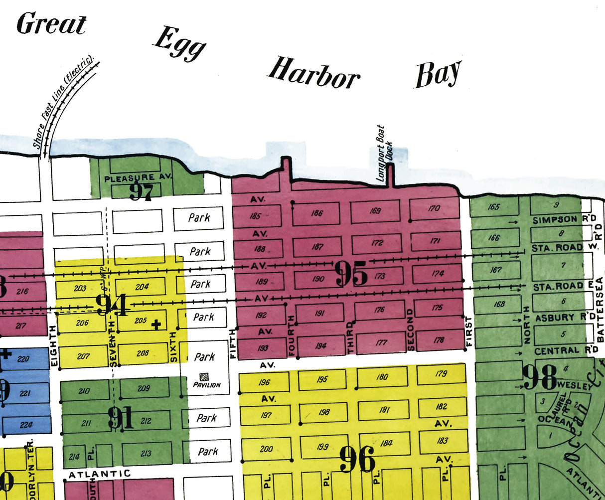 1909 Town Map of Ocean City New Jersey