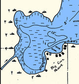 1937 Map of Mitchell Lake Wexford County Michigan