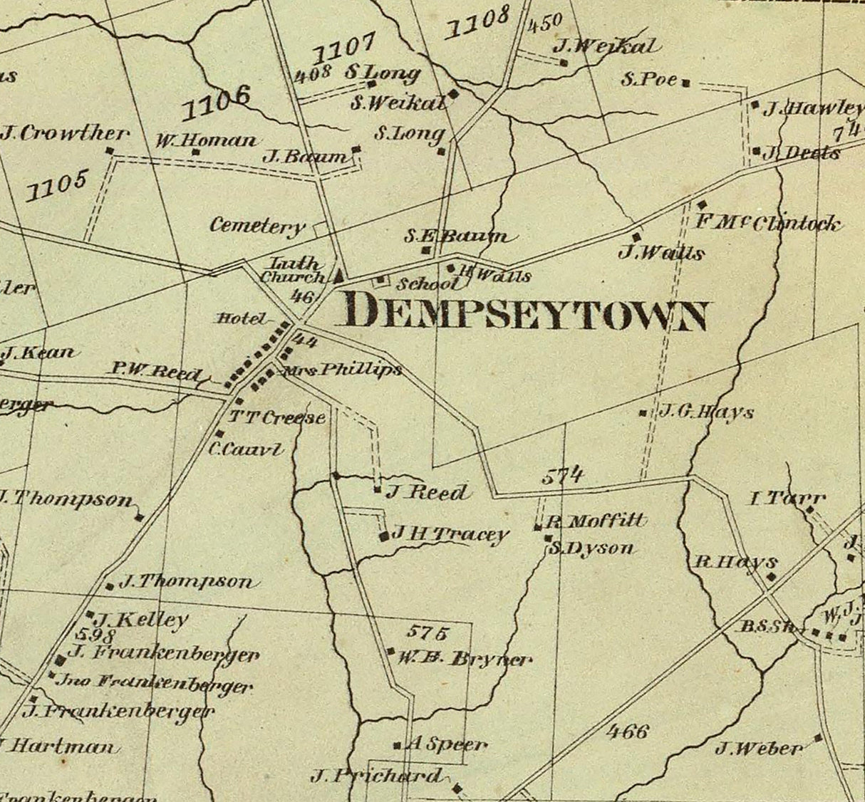 1865 Map of Oakland Township Venango County Pennsylvania Oil Region