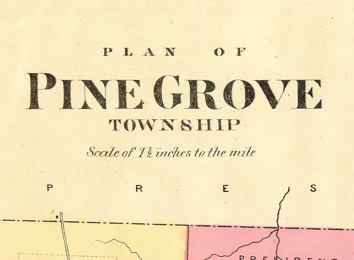 1865 Map of Pine Grove Township Venango County Pennsylvania Oil Region