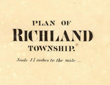 1865 Map of Richland Township Venango County Pennsylvania Oil Region