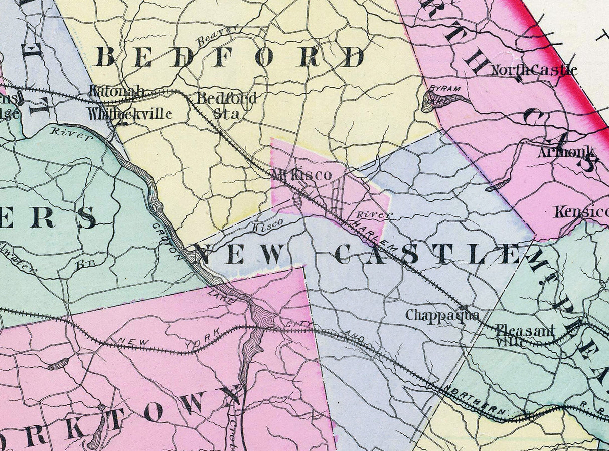 1881 Map of Westchester County New York