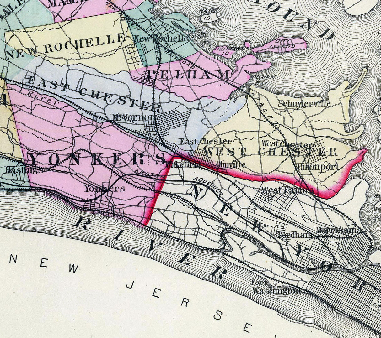 1881 Map of Westchester County New York