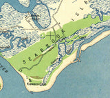 1944 Map of Kiawah Island South Carolina