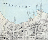 1878 Map of Red Bank New Jersey Shrewsbury River