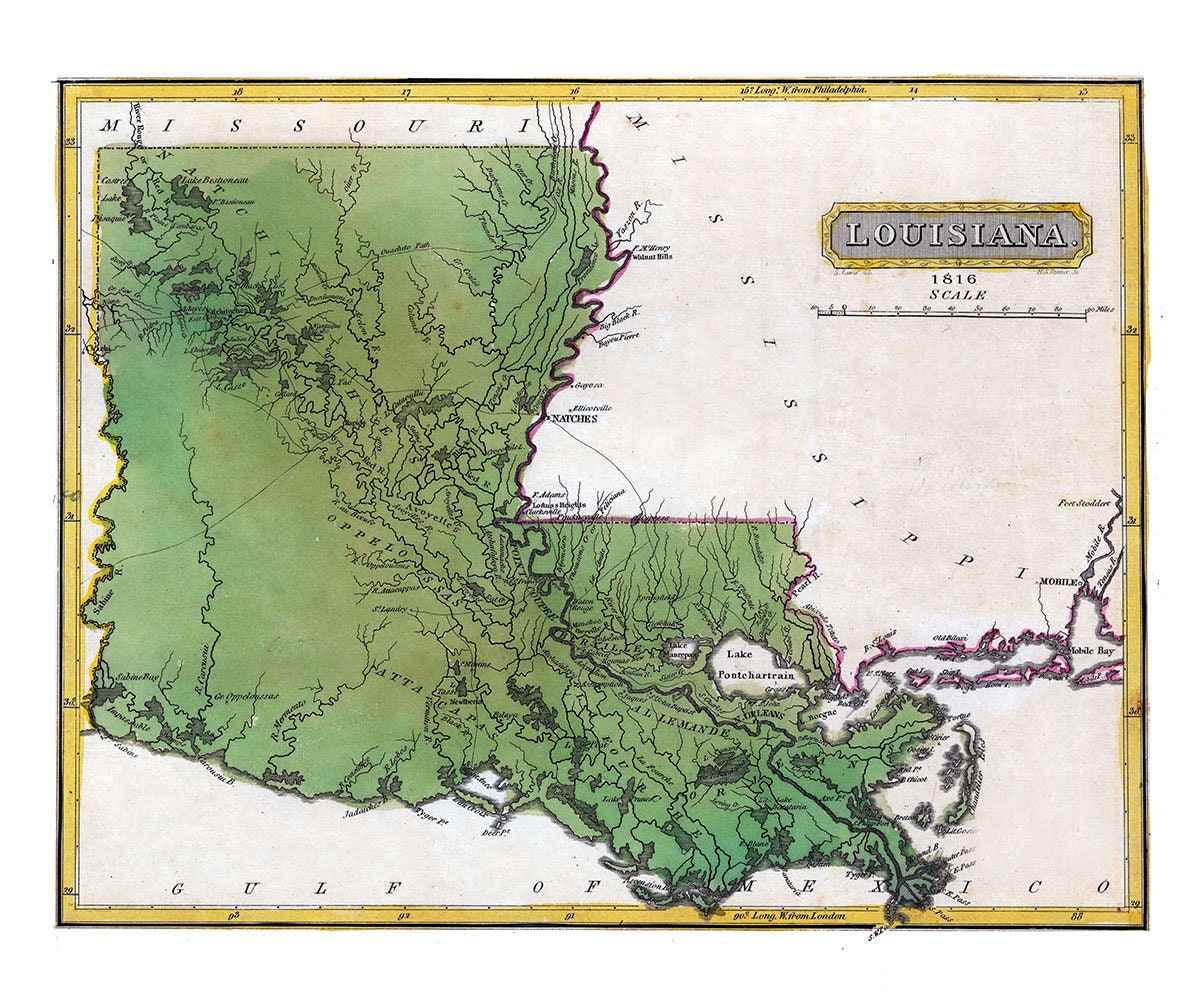 1816 Map of Louisiana