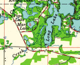 1959 Map of Chain O Lakes Waupaca County Wisconsin