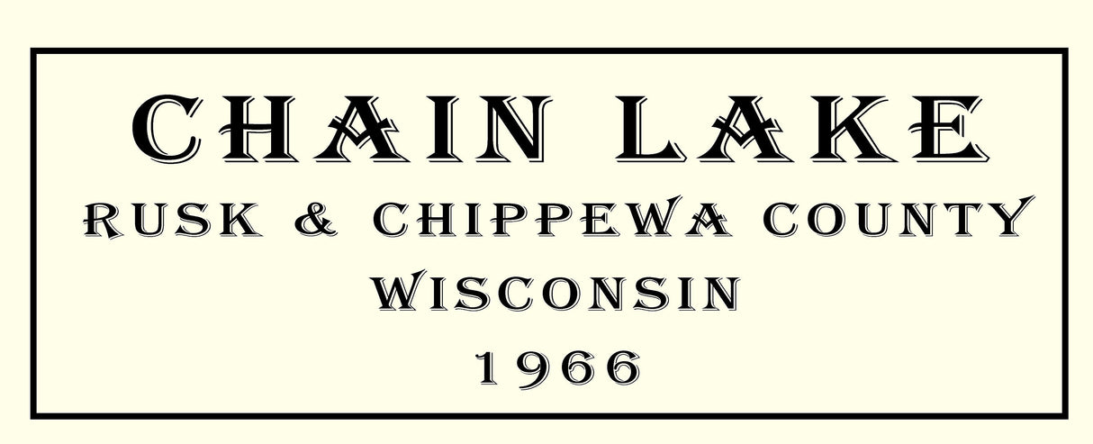 1966 Map of Chain Lake Rusk and Chippewa County Wisconsin