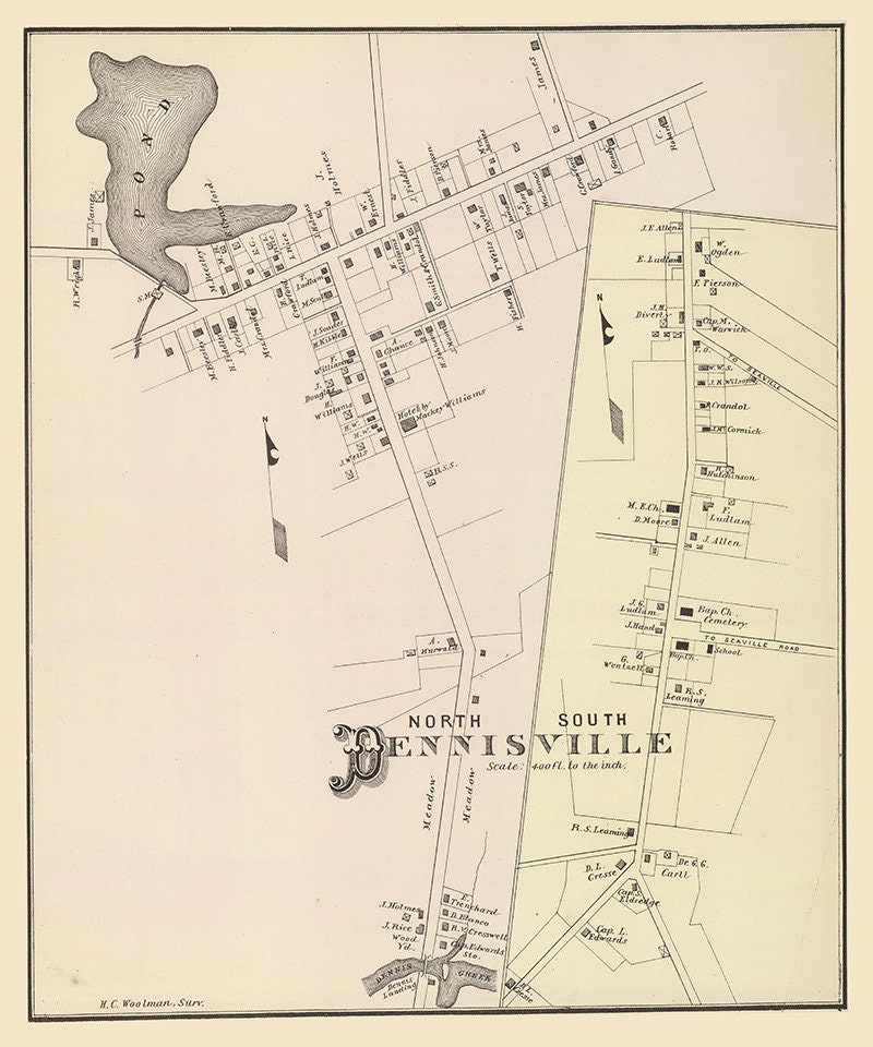 1878 Map of Dennisville New Jersey