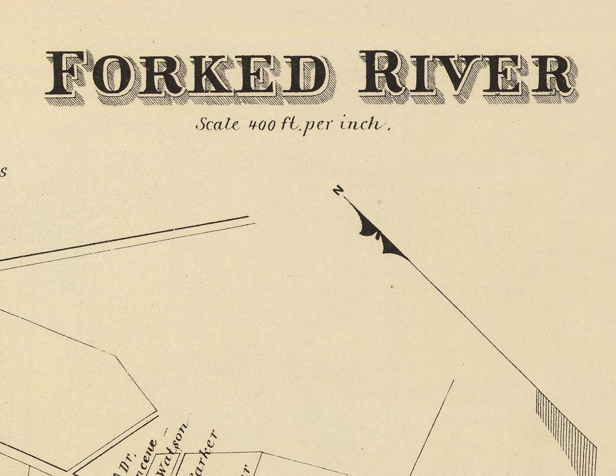 1878 Map of Forked River New Jersey