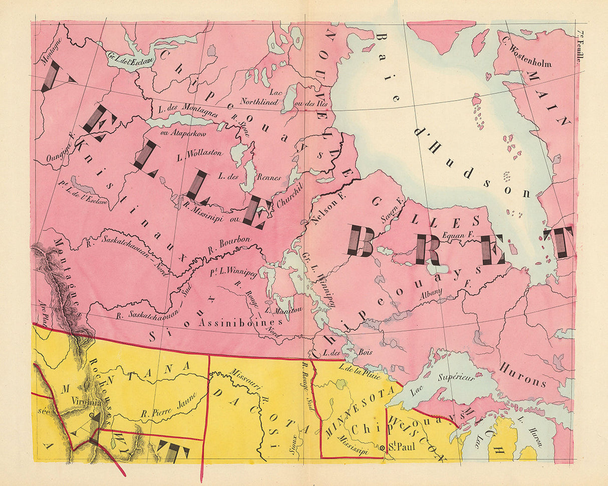 1844 Map of Canada and Hudson Bay