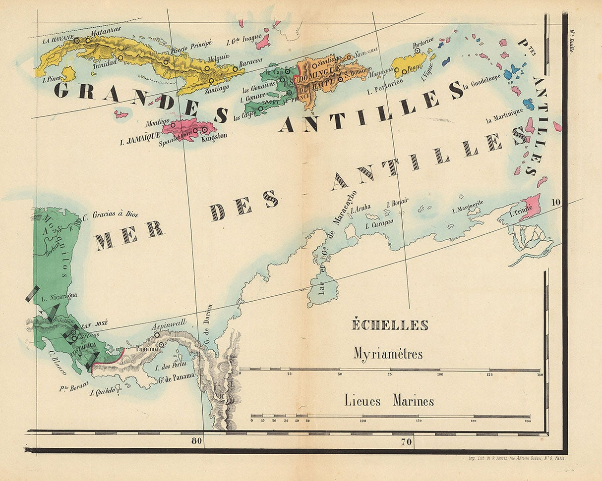 1844 Map of the Caribbean Sea