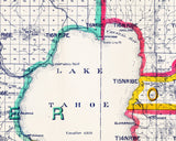 1908 Map of Lake Tahoe and Vicinity