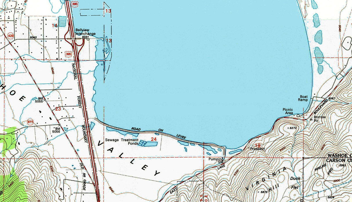 1994 Map of Washoe Lake Nevada