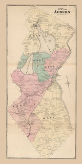 1873 Map of Auburn Androscoggin County Maine