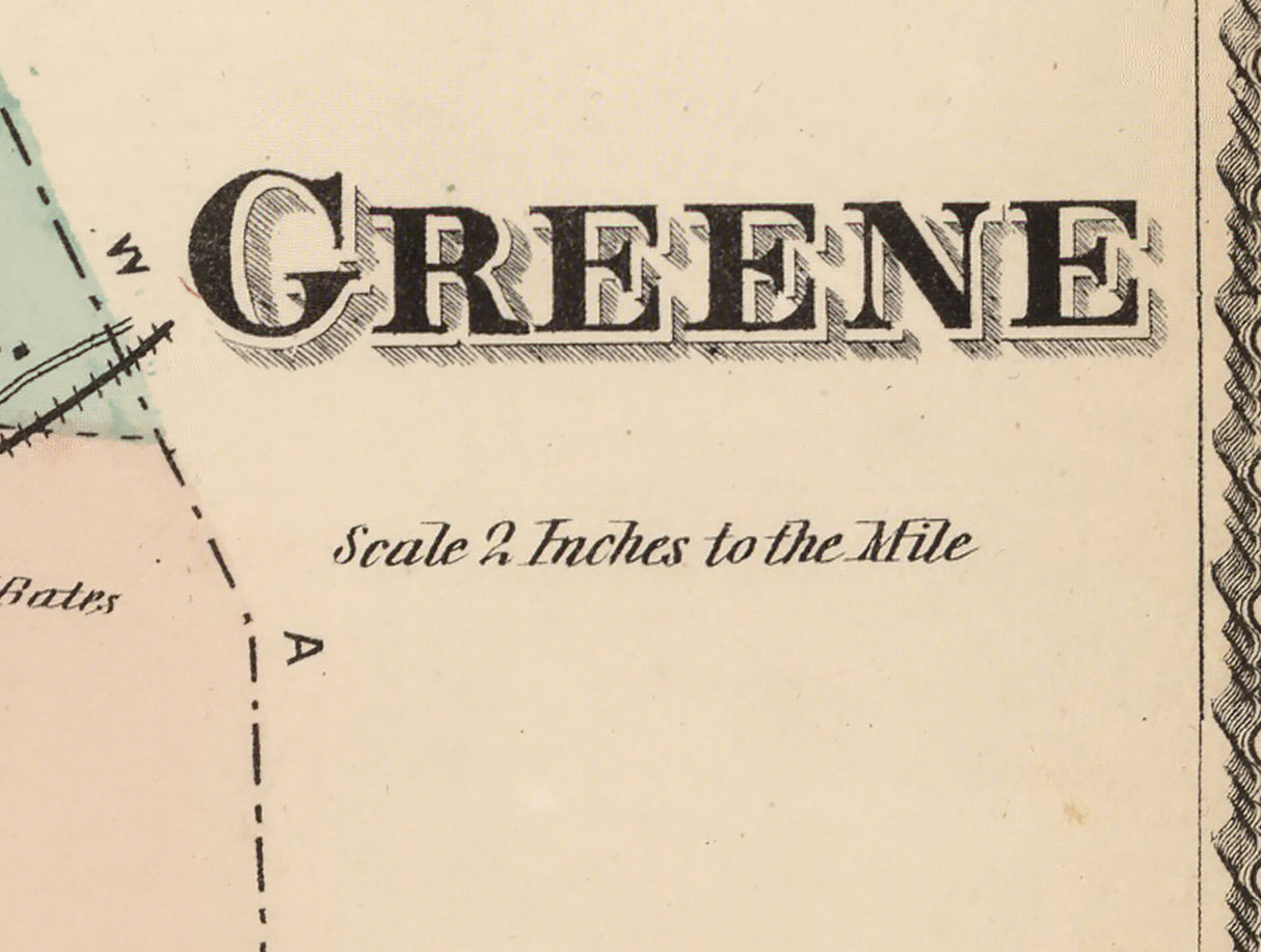1873 Map of Greene Township Androscoggin County Maine