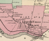 1873 Map of Lisbon Androscoggin County Maine