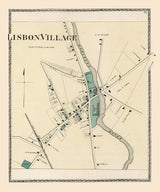 1873 Map of Lisbon Village Androscoggin County Maine