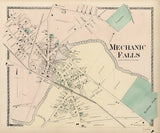 1873 Map of Mechanic Falls Androscoggin County Maine