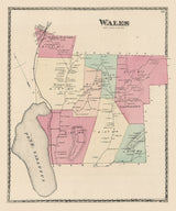 1873 Map of Wales Township Androscoggin County Maine