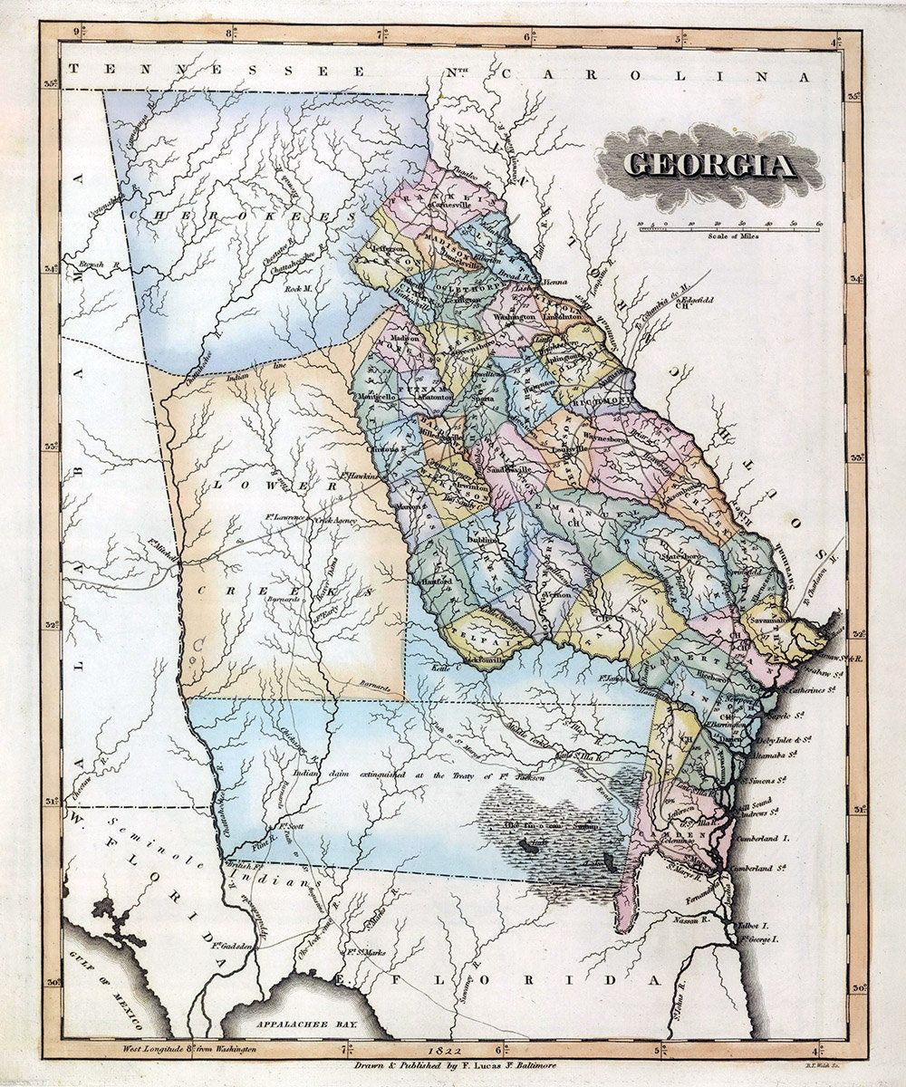 1822 Map of Georgia