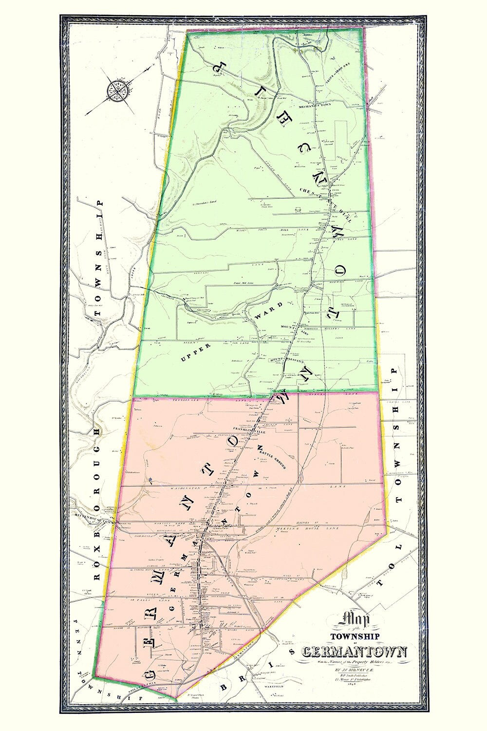 1848 Map of Germantown Pennsylvania