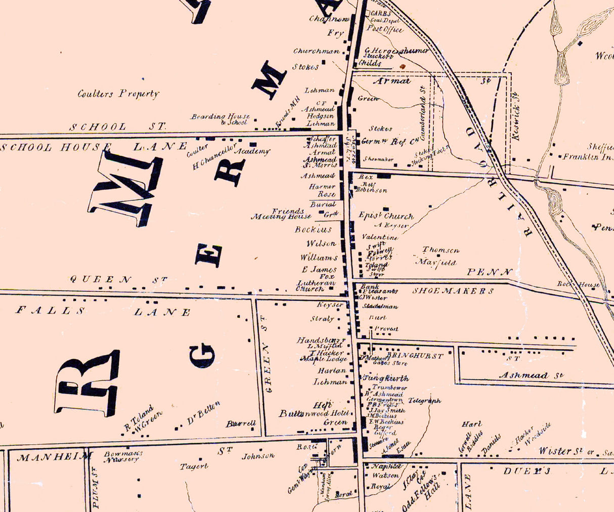 1848 Map of Germantown Pennsylvania