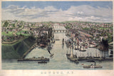 1855 Panoramic Map of Oswego New York