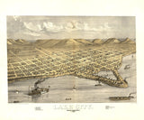 1867 Panoramic Map of Lake City Wabasha County Minnesota