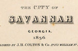 1856 Map of Savannah Georgia