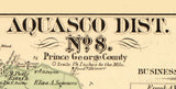 1879 Map of Aquasco District Montgomery County Maryland