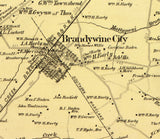 1879 Map of Brandywine District Montgomery County Maryland