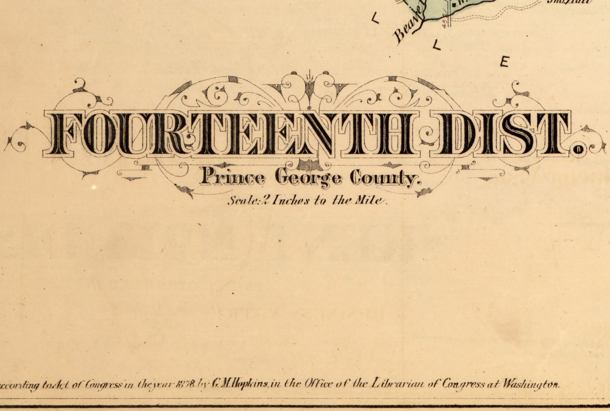 1879 Map of Fourteenth District Montgomery County Maryland