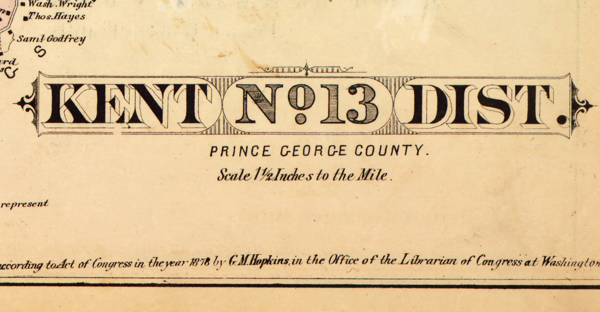 1879 Map of Kent District Montgomery County Maryland