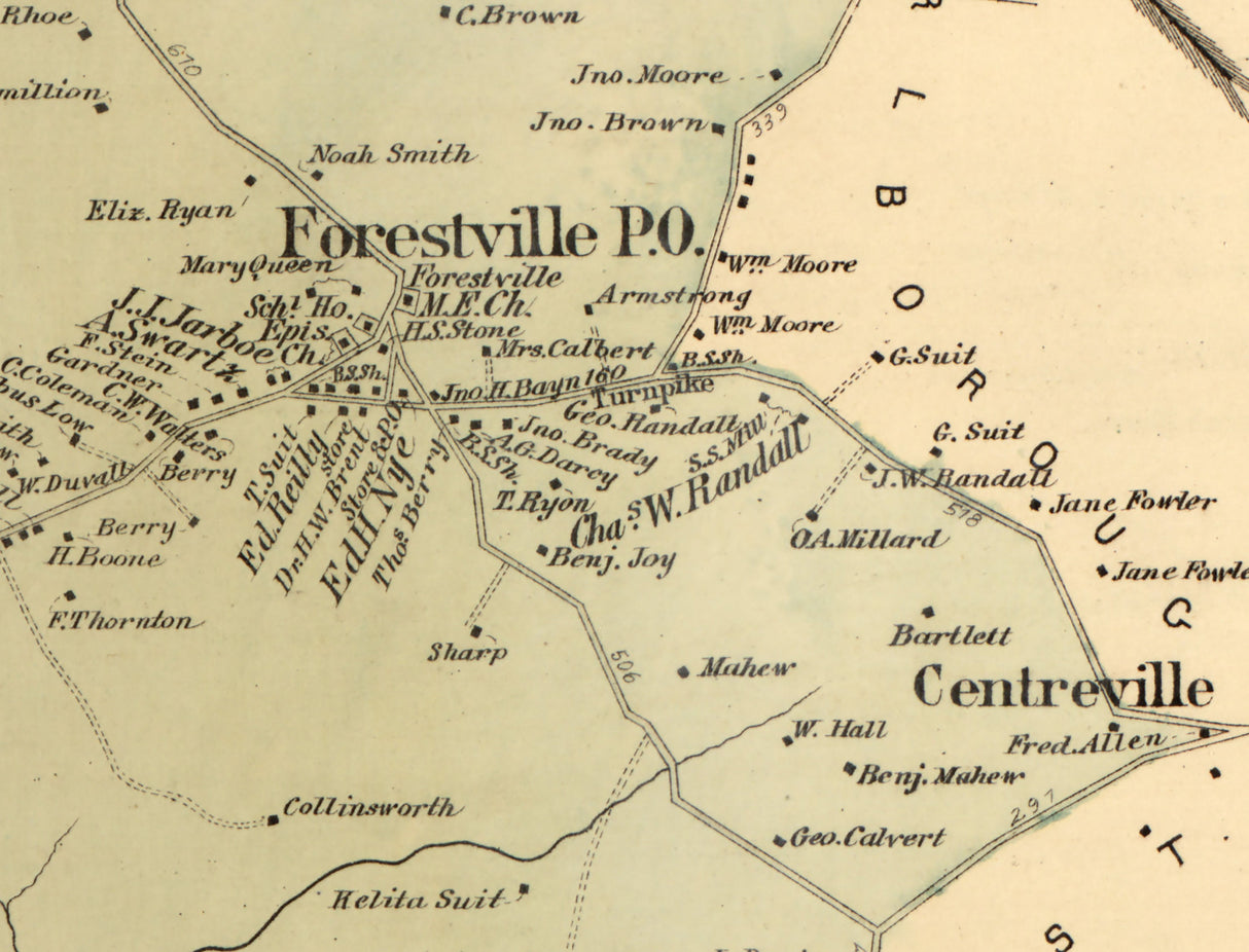 1879 Map of Spaldings District Montgomery County Maryland