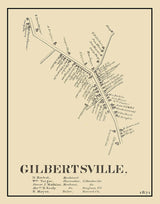 1871 Map of Gilbertsville Montgomery County Pennsylvania
