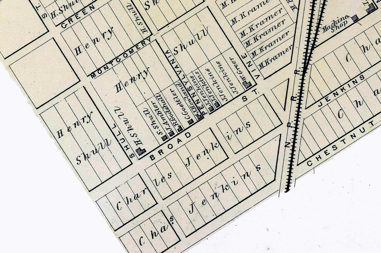 1871 Map of Lansdale Montgomery County Pennsylvania