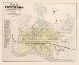 1871 Map of Pottstown Montgomery County Pennsylvania