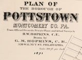 1871 Map of Pottstown Montgomery County Pennsylvania