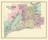 1878 Map of Eau Claire Wisconsin