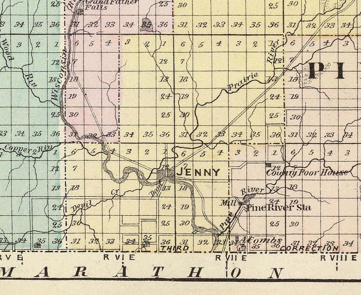 1878 Map of Lincoln County Wisconsin