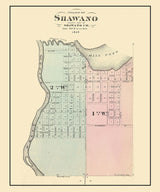 1878 Map of Shawano Wisconsin