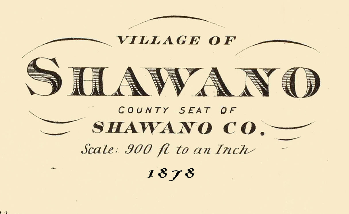 1878 Map of Shawano Wisconsin