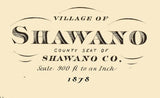 1878 Map of Shawano Wisconsin