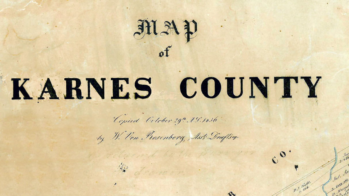 1856 Farm Line Map of Karnes County Texas