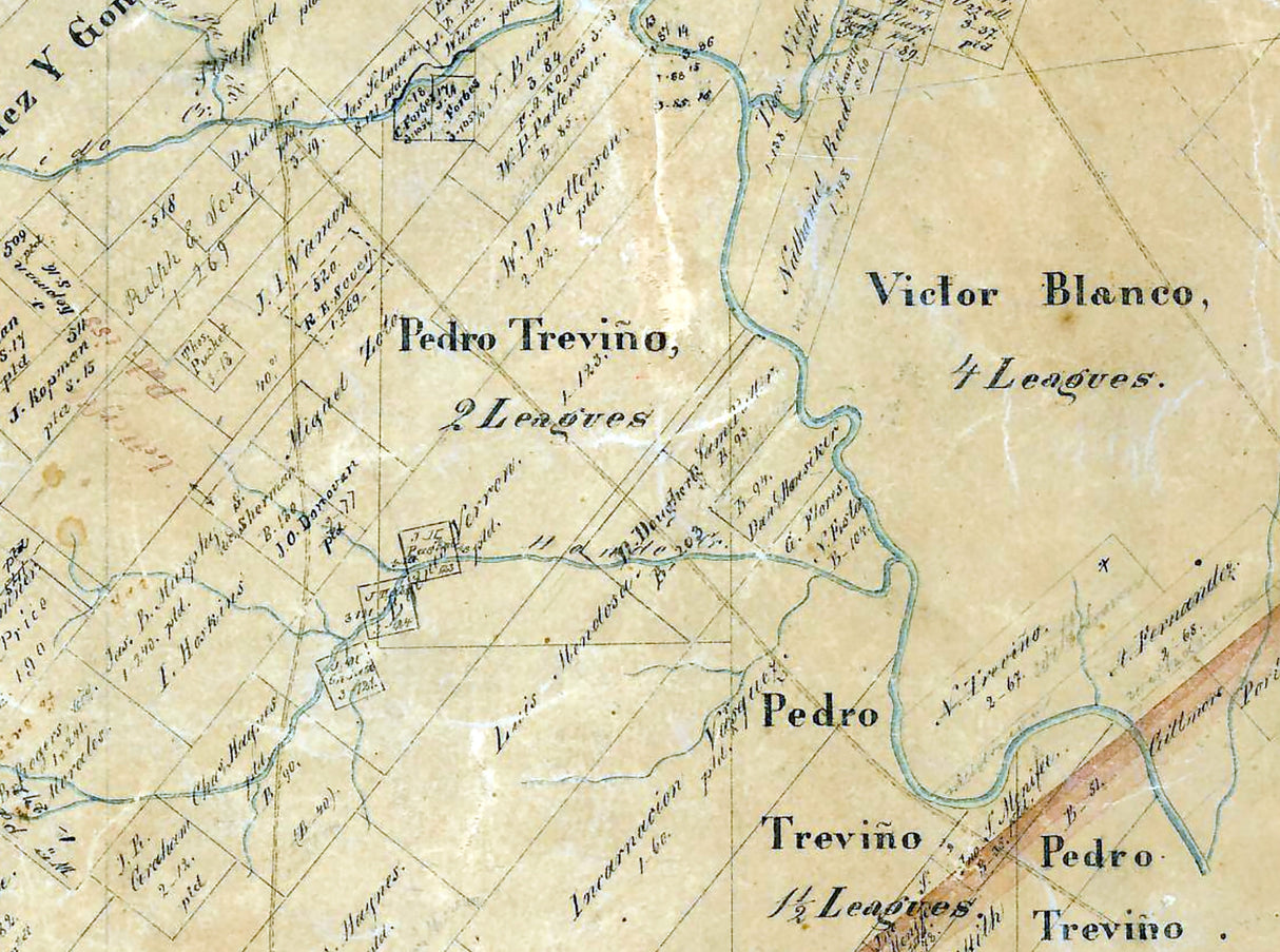 1856 Farm Line Map of Karnes County Texas