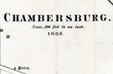 1858 Map of Chambersburg Franklin County Pennsylvania